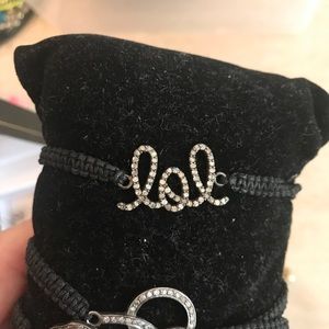 Pave Diamond LOL Macrame Bracelet